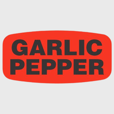 Short Oval Label Garlic Pepper- 1,000/Roll