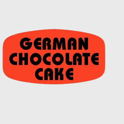 Short Oval Label German Chocolate Cake - 1,000/Roll