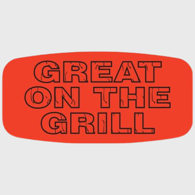 Short Oval Label Great on the Grill - 1,000/Roll