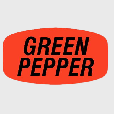 Short Oval Label Green Pepper - 1,000/Roll