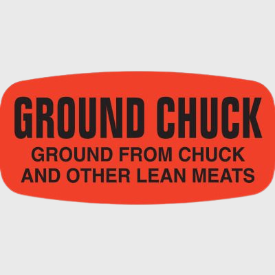 Short Oval Label Ground Chuck Ground From Chuck - 1,000/Roll