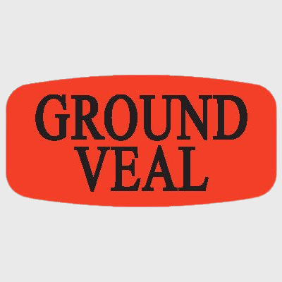 Short Oval Label Ground Veal - 1,000/Roll