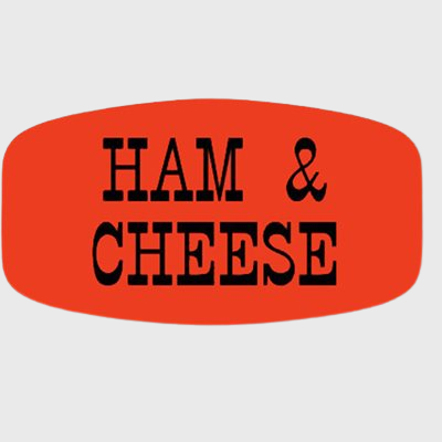 Short Oval Label Ham & Cheese - 1,000/Roll