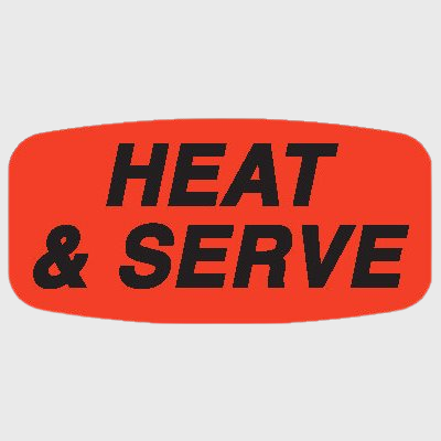 Short Oval Label Heat & Serve - 1,000/Roll
