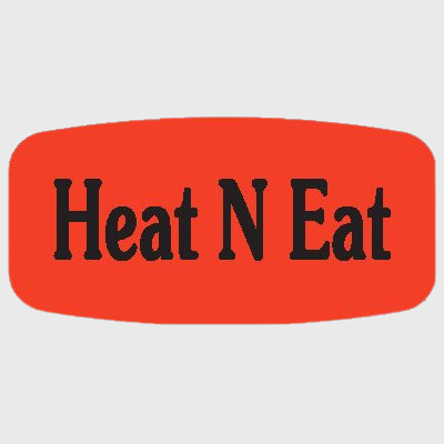 Short Oval Label Heat-n-Eat - 1,000/Roll