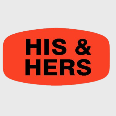 Short Oval Label His & Hers - 1,000/Roll