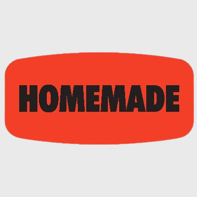 Short Oval Label Homemade - 1,000/Roll