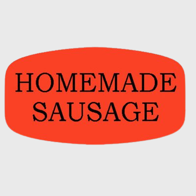 Short Oval Label Homemade Sausage - 1,000/Roll