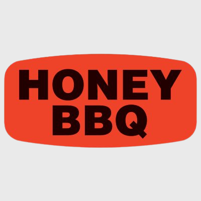 Short Oval Label Honey BBQ - 1,000/Roll
