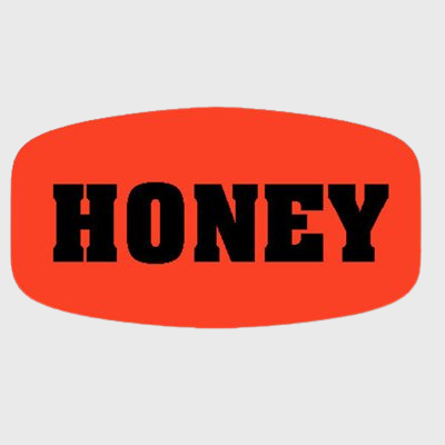 Short Oval Label Honey - 1,000/Roll