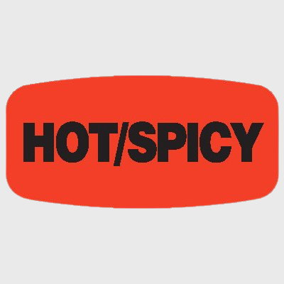 Short Oval Label Hot / Spicy - 1,000/Roll