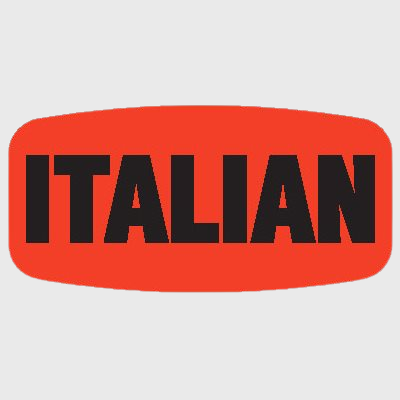 Short Oval Label Italian - 1,000/Roll