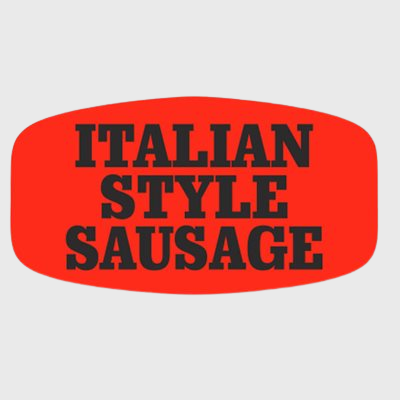 Short Oval Label Italian Style Sausage - 1,000/Roll