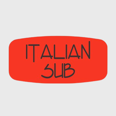 Short Oval Label Italian Sub - 1,000/Roll