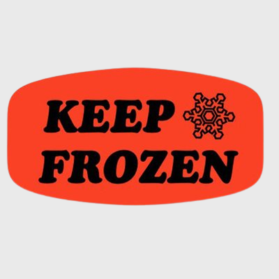Short Oval Label Keep Frozen - 1,000/Roll