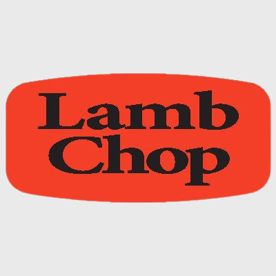 Short Oval Label Lamb Chop - 1,000/Roll