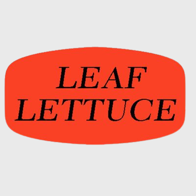 Short Oval Label Leaf Lettuce - 1,000/Roll