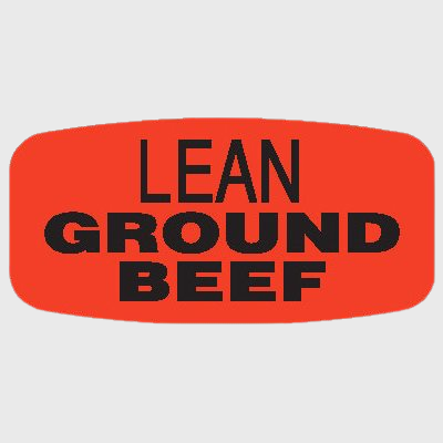 Short Oval Label Lean Ground Beef - 1,000/Roll