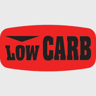 Short Oval Label Low Carb - 1,000/Roll