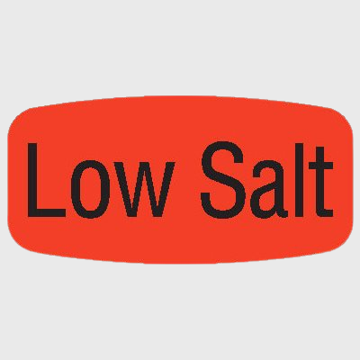 Short Oval Label Low Salt - 1,000/Roll