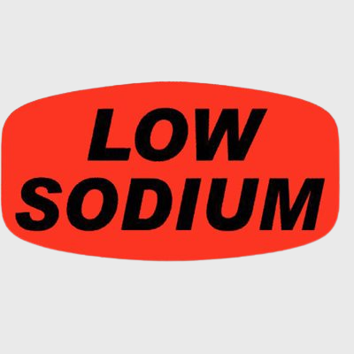 Short Oval Label Low Sodium - 1,000/Roll