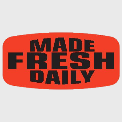 Short Oval Label Made Fresh Daily - 1,000/Roll