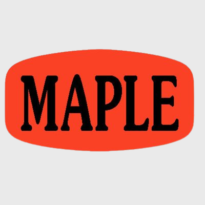 Short Oval Label Maple - 1,000/Roll