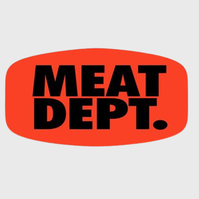 Short Oval Label Meat Dept. - 1,000/Roll