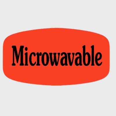 Short Oval Label Microwavable - 1,000/Roll