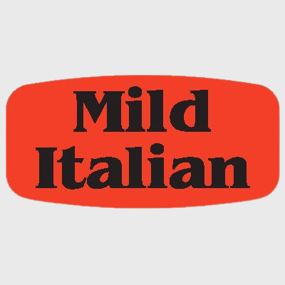 Short Oval Label Mild Italian - 1,000/Roll