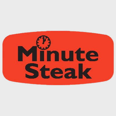 Short Oval Label Minute Steak - 1,000/Roll