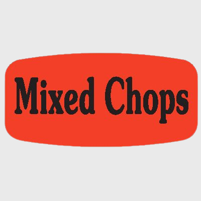 Short Oval Label Mixed Chops - 1,000/Roll