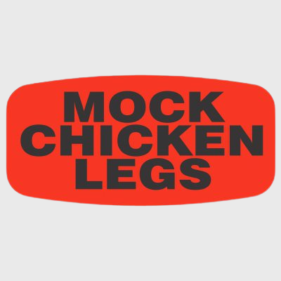 Short Oval Label Mock Chicken Legs - 1,000/Roll
