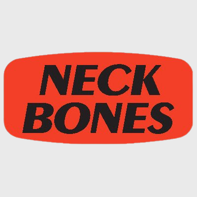 Short Oval Label Neck Bones - 1,000/Roll