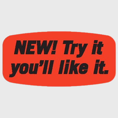 Short Oval Label New Try It You'll Like It - 1,000/Roll