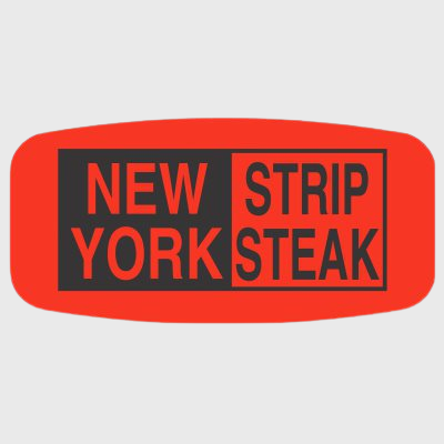Short Oval Label New York Strip Steak - 1,000/Roll