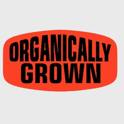 Short Oval Label Organically Grown - 1,000/Roll