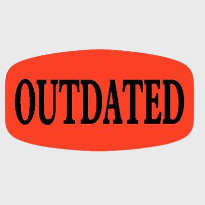 Short Oval Label Outdated - 1,000/Roll