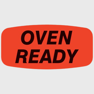 Short Oval Label Oven Ready - 1,000/Roll