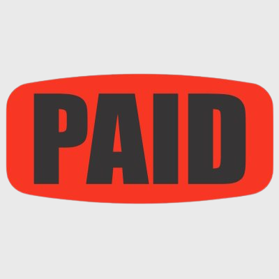 Short Oval Label Paid - 1,000/Roll