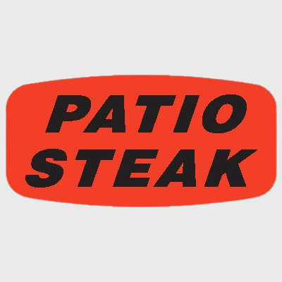 Short Oval Label Patio Steak - 1,000/Roll