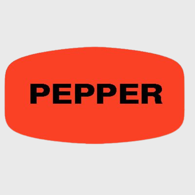 Short Oval Label Pepper - 1,000/Roll