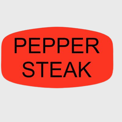 Short Oval Label Pepper Steak - 1,000/Roll