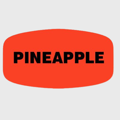 Short Oval Label Pineapple - 1,000/Roll
