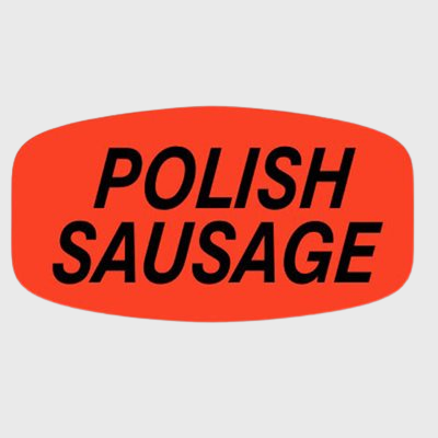 Short Oval Label Polish Sausage - 1,000/Roll