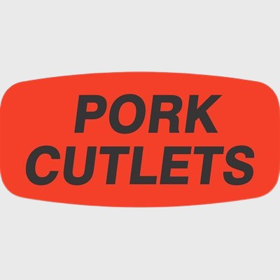 Short Oval Label Pork Cutlets - 1,000/Roll