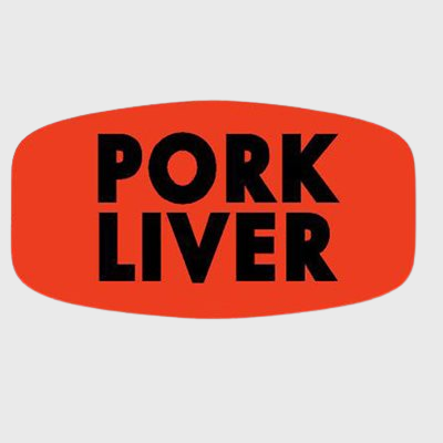 Short Oval Label Pork Liver - 1,000/Roll