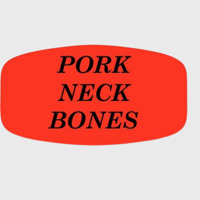 Short Oval Label Pork Neck Bones - 1,000/Roll