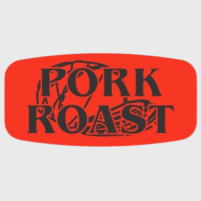 Short Oval Label Pork Roast - 1,000/Roll