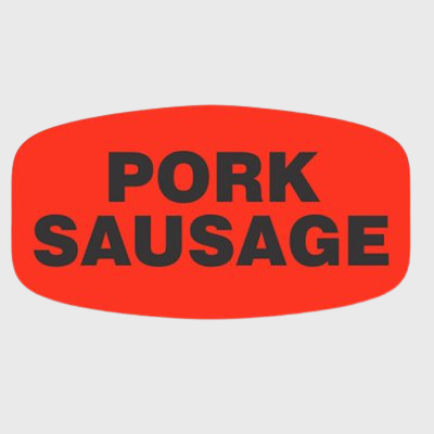Short Oval Label Pork Sausage - 1,000/Roll
